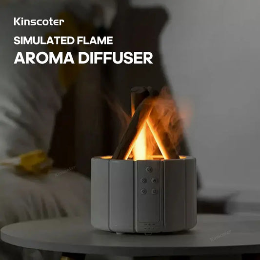 KINSCOTER Simulated Flame Aroma Diffuser Bonfire Air Humidifier